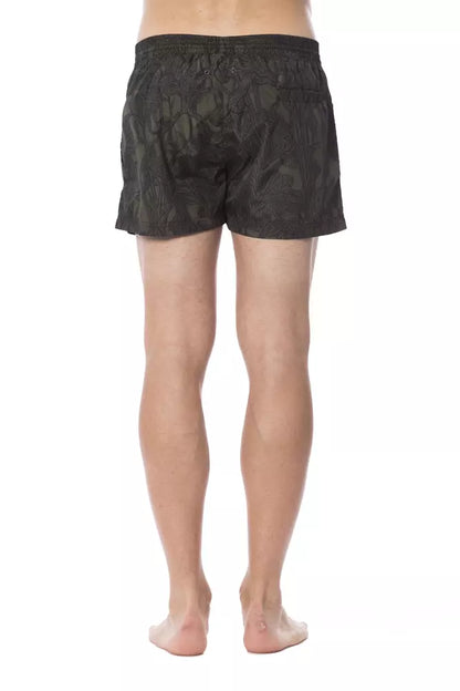 Roberto Cavalli Sport Army Polyester Men's Swimwear