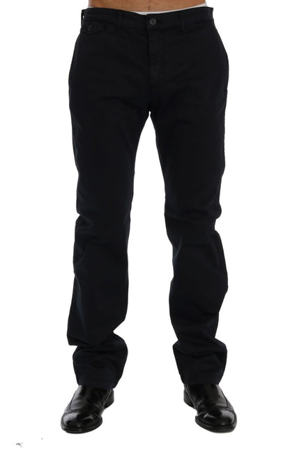 GF Ferre Blue Cotton Stretch Chinos Pants