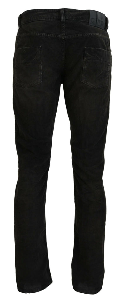 Costume National Gray Cotton Corduroy Men Casual Jeans