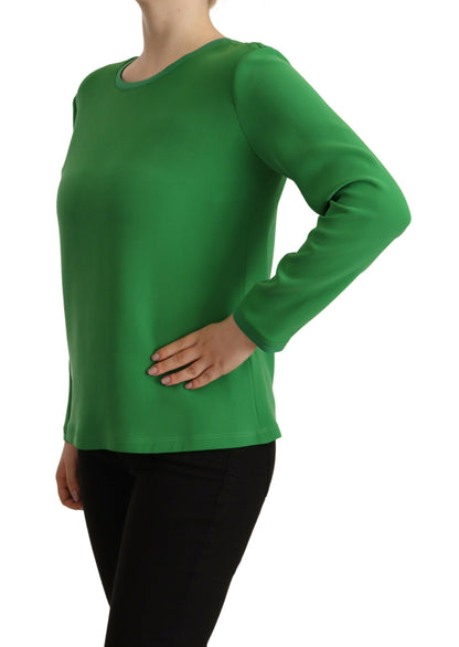 Armani Green Silk Long Sleeves Round Neck Sweater