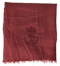 Dolce & Gabbana Maroon Cashmere Knit Wrap Shawl Fringe Scarf