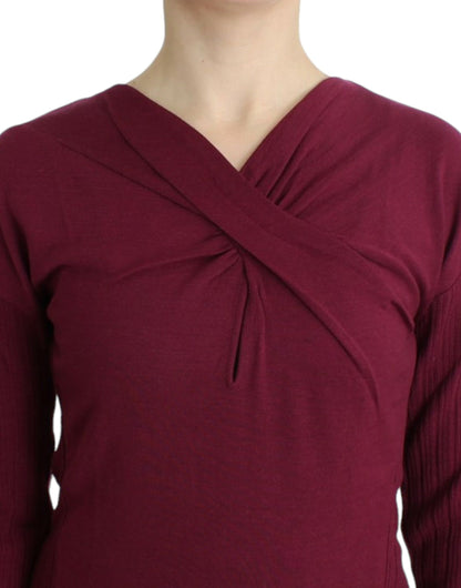 Cavalli Purple knitted wool sweater