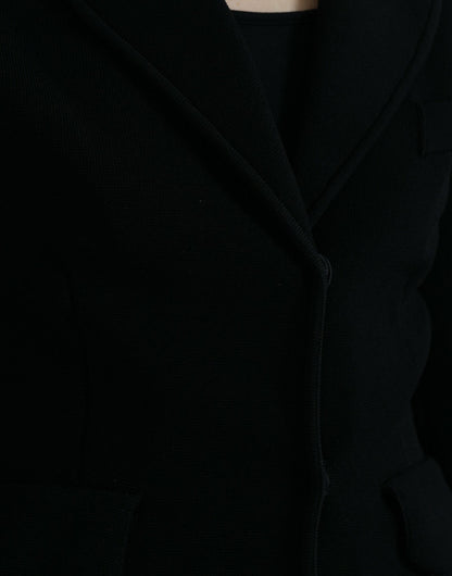 Dolce & Gabbana Black Viscose Single Breasted Blazer Jacket