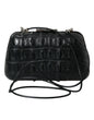Balenciaga Black Exotic Skin Leather Shoulder Crossbody Box Clutch Bag