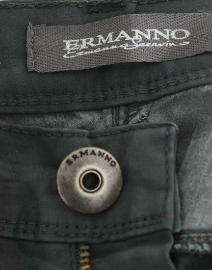 Ermanno Scervino Green Slim Jeans Denim Pants Straight Leg Stretch
