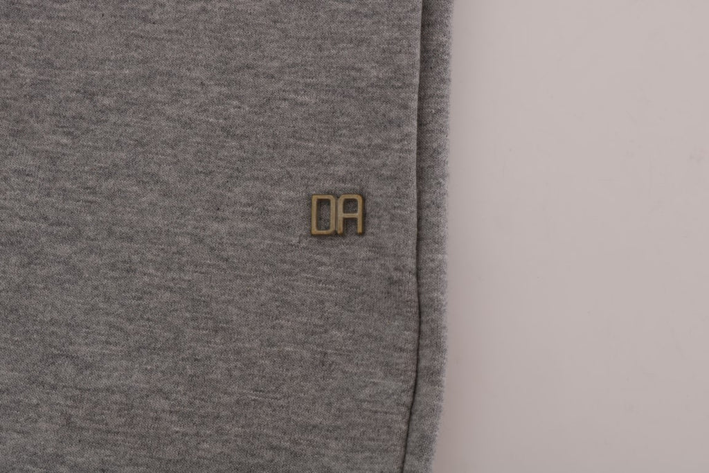 Daniele Alessandrini Gray Pullover Hodded Cotton Sweater