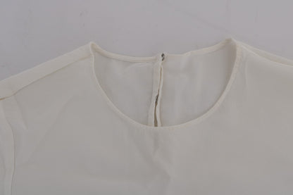Dolce & Gabbana White Silk ITALIA IS LOVE Blouse T-shirt