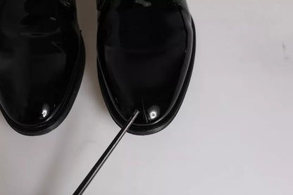 Dolce & Gabbana Black Calfskin Leather Derby Men Dress Shoes