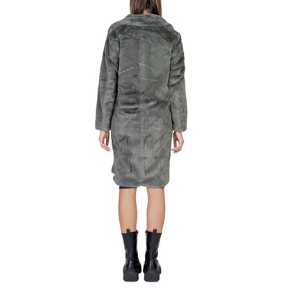 ICHI Black Polyester Coat