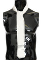Dolce & Gabbana White Polka Dotted Silk Skinny Scarf