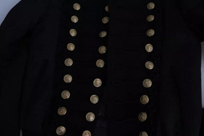 Dolce & Gabbana Veste Militaire Noire Boutons Dorés Bomber