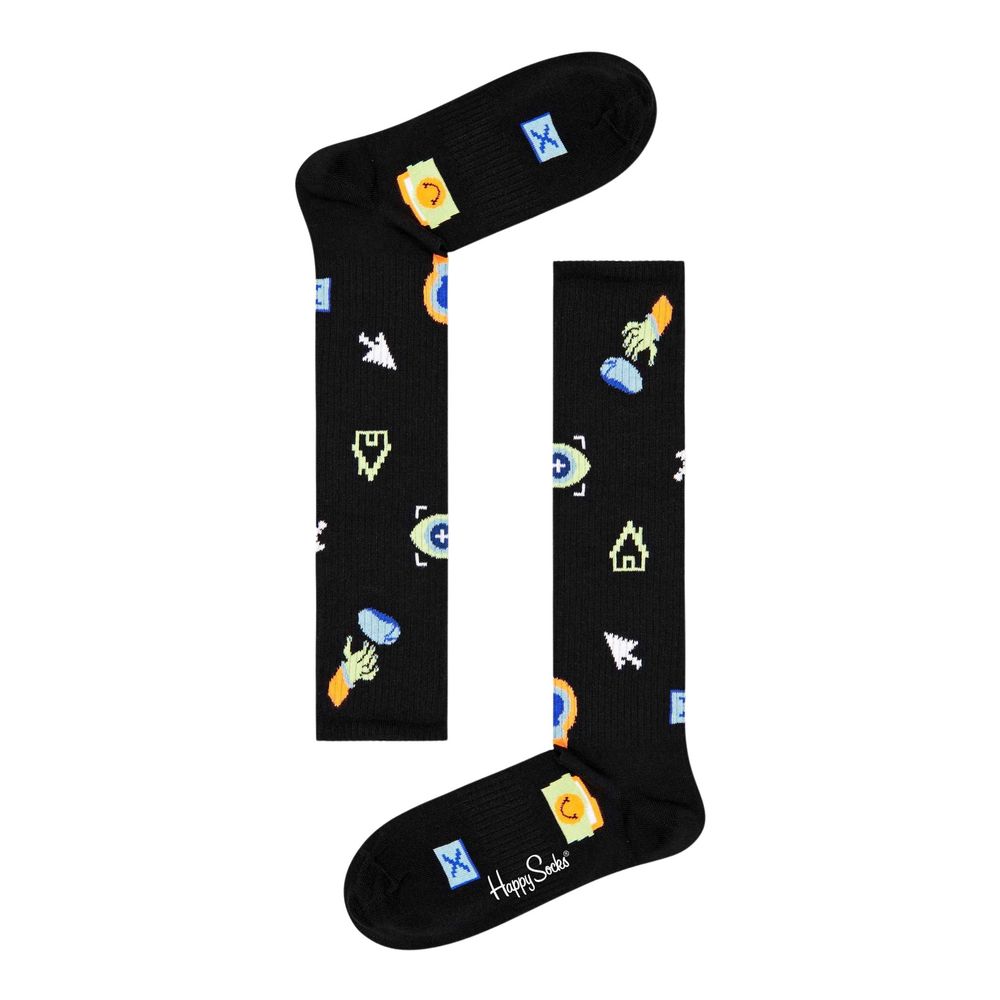 Happy Socks Chaussettes Genou Motifs Technologie Noir Femme