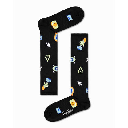 Happy Socks Chaussettes Genou Motifs Technologie Noir Femme