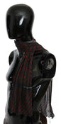 Dolce & Gabbana Black Red Viscose Foulard Branded Scarf