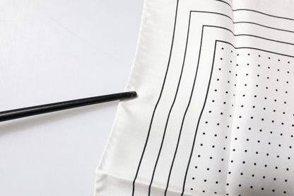 Dolce & Gabbana White Polka Dots Square Handkerchief Scarf