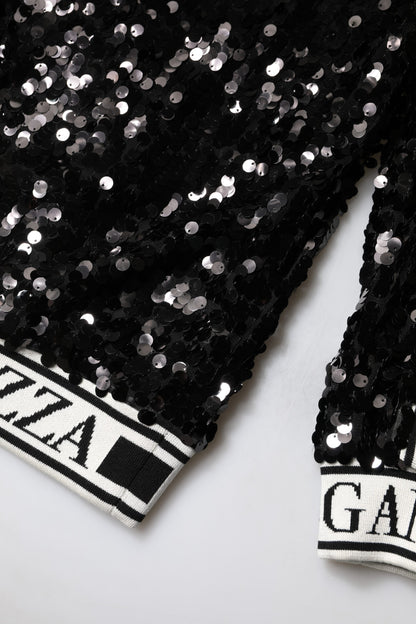 Black DG Queen Sequin Pullover Sweater