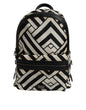 Dolce & Gabbana Black White Nylon Leather Travel Back Pack Bag