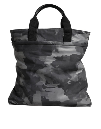 Dolce & Gabbana Black Camouflage Shoulder Strap Logo Plaque Bag