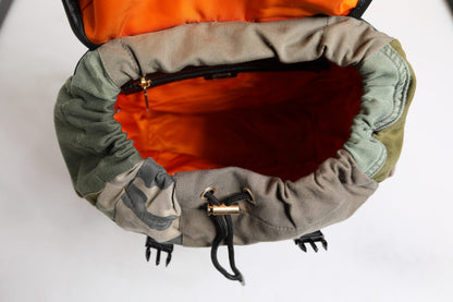 Military Green Patchwork Travel Backpack Bag