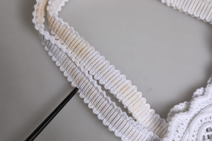 White Cordonetto Lace Beatrice Tote Shopping Bag
