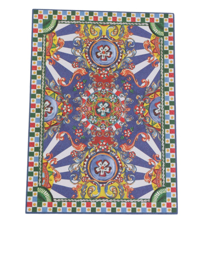 Dolce & Gabbana Multicolor Carretto Siciliano Envelope Post Card Holder
