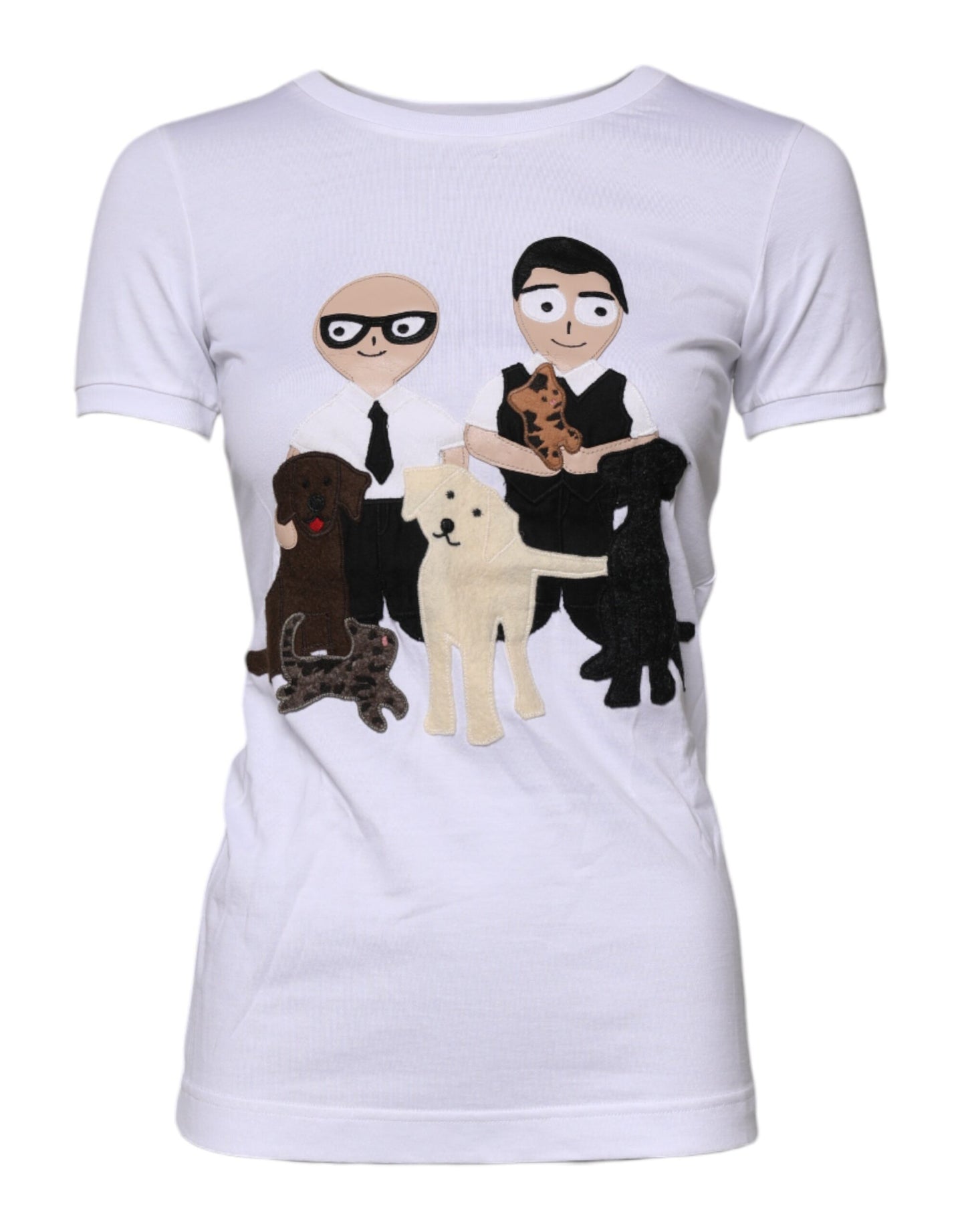 Dolce & Gabbana White #DGFAMILY Embroidery Cotton T-shirt