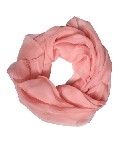 Dolce & Gabbana Pink Silk Rectangle Women Wrap Shawl Scarf