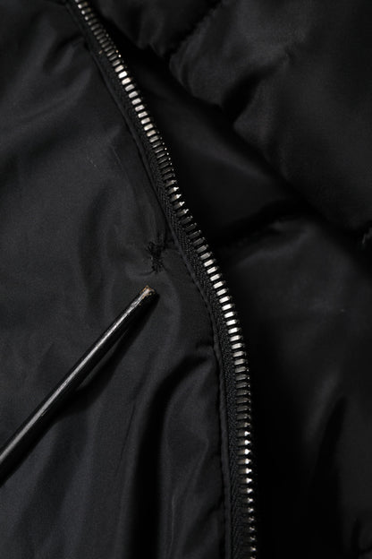 Dolce & Gabbana Black Hooded Parka Coat Winter Jacket