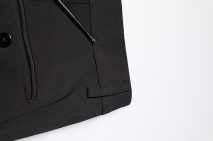Dolce & Gabbana Black Cotton Single Breasted 2 Piece Suit