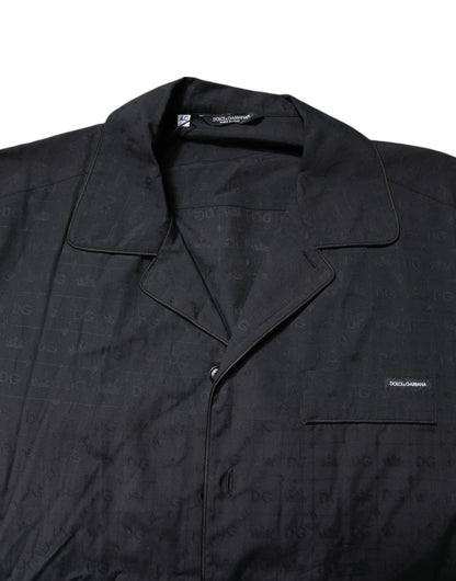 Dolce & Gabbana Black Cotton Men Pajama Set Sleepwear