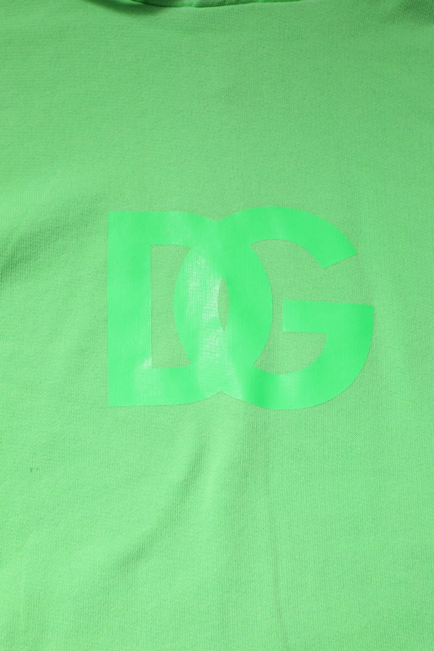 Dolce & Gabbana Green Cotton DG Logo Print Hooded Sweater