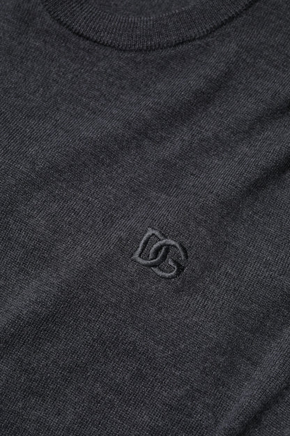 Dolce & Gabbana Gray Wool Logo Knitted Men Pullover Sweater