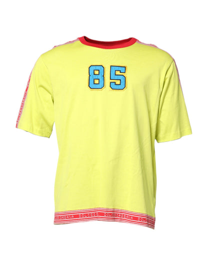 Dolce & Gabbana Green Cotton 85 Patch Crew Neck T-shirt
