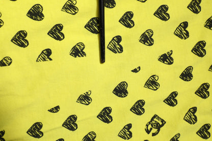 Dolce & Gabbana Yellow Cotton DG Heart Print Crew Neck T-shirt