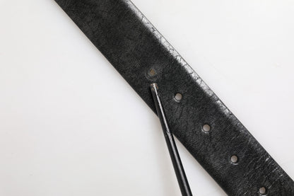 Dolce & Gabbana Black Classic Leather Metal Buckle Belt