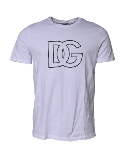 Dolce & Gabbana White DG Logo Print Short Sleeves T-shirt