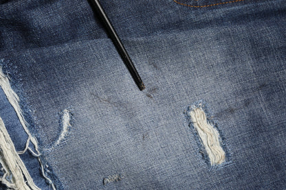 Dolce & Gabbana Blue Washed Tattered Cotton Men Jeans