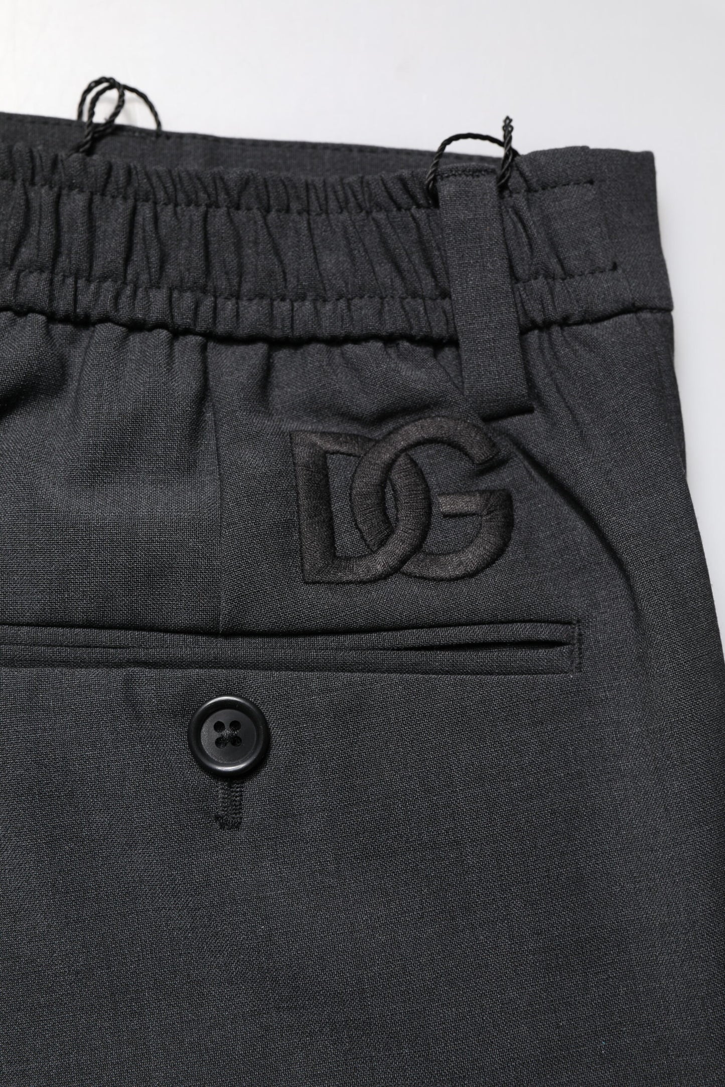 Dolce & Gabbana Black Wool Dress Slim Formal Pants
