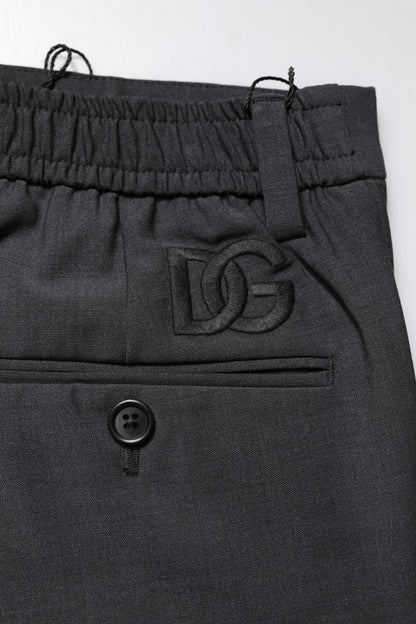 Dolce & Gabbana Black Wool Dress Slim Formal Pants