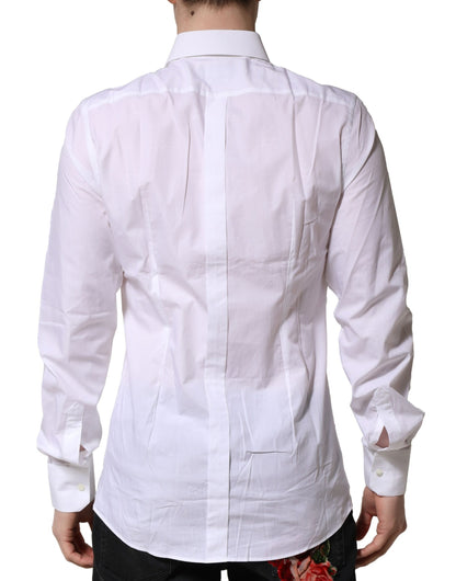 Dolce & Gabbana White GOLD Long Sleeves Dress Formal Shirt