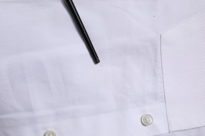 Dolce & Gabbana White Bib Cotton Poplin GOLD Formal Shirt
