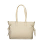 Mario Valentino Beige Polyurethane Women's Bag with Adjustable Straps