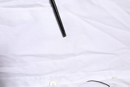 Dolce & Gabbana White Cotton GOLD Long Sleeves Formal Shirt