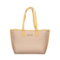 Mario Valentino Beige Polyurethane Women's Bag with Central Pocket and Zip Closure