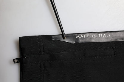 Dolce & Gabbana Black Cotton Formal Men Cropped Pants
