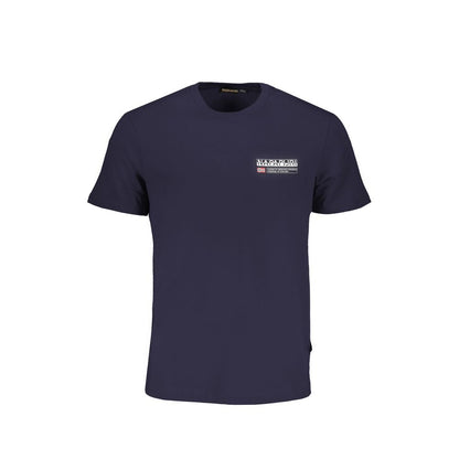 Napapijri Blue Organic Cotton Men T-Shirt