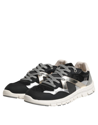 Dolce & Gabbana Multicolor Suede Low Top Men Sneaker Shoes
