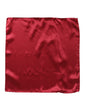 Dolce & Gabbana Red Solid Satin Silk Square Handkerchief Scarf