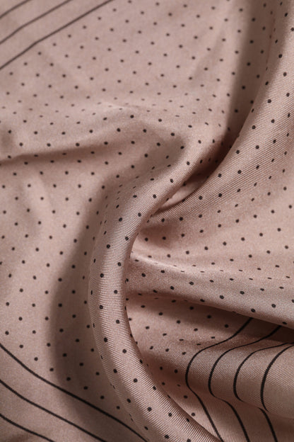 Dolce & Gabbana Beige Dotted Silk Square Men Foulard Scarf