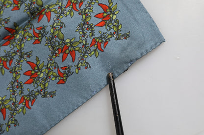 Dolce & Gabbana Gray Chilis Silk Square Men Foulard Scarf